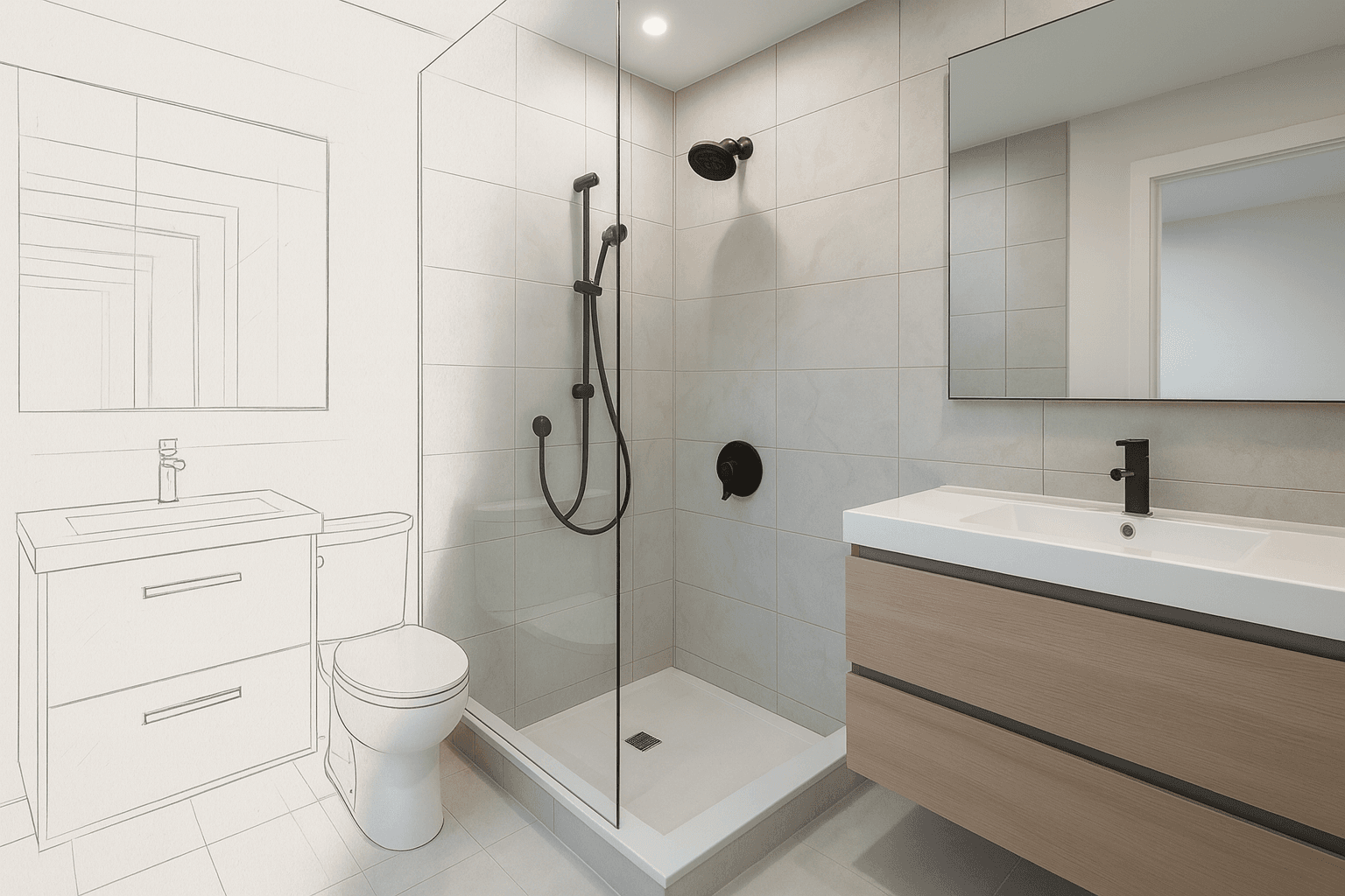 Salle de bain rénovée par CNS